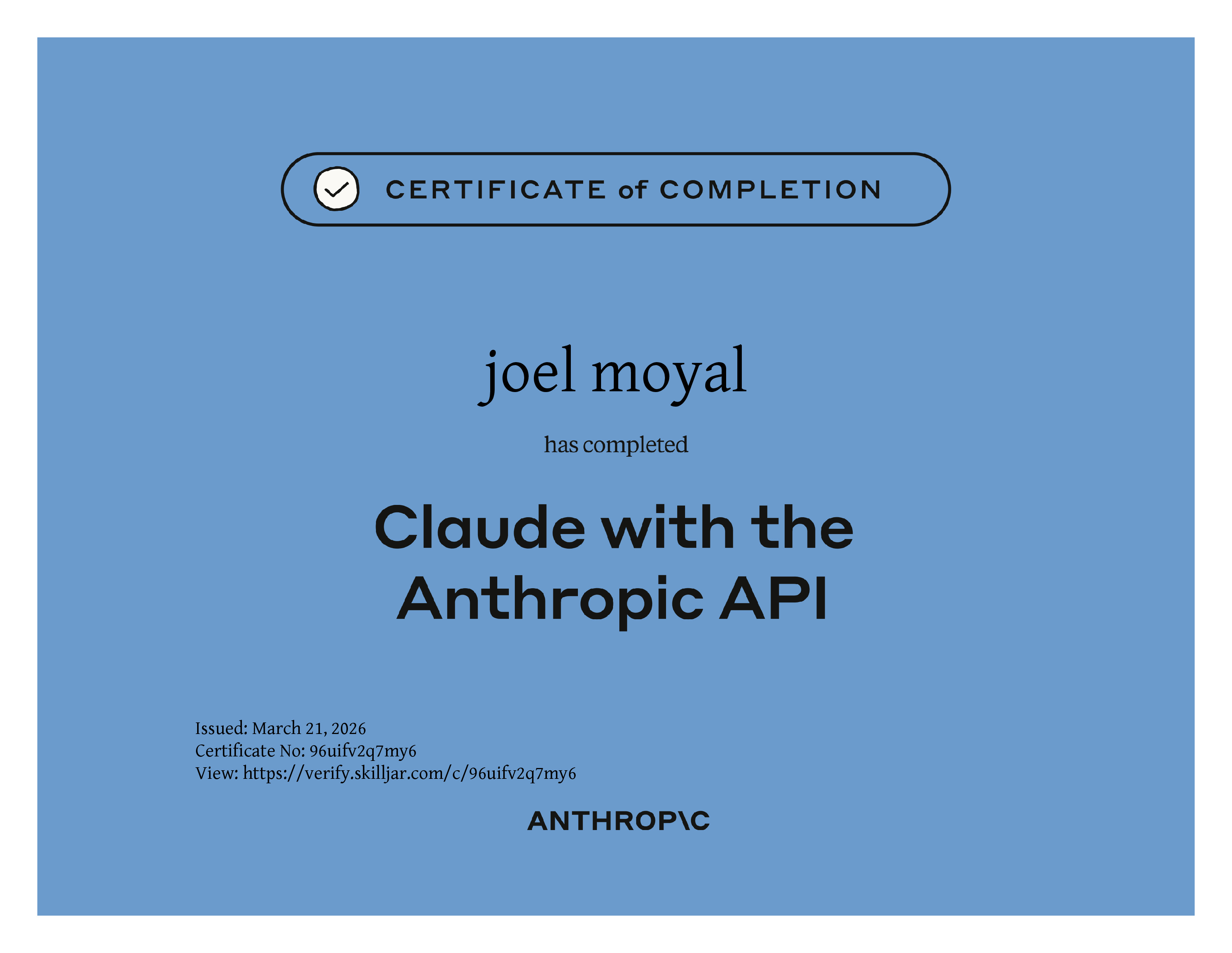 Anthropic Certification